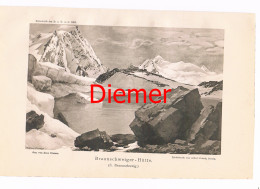 D101 036-3 Braunschweiger Hütte Zeno Diemer Piztal Alpenverein Berghütte Lichtdruck 1894!! - Autres & Non Classés