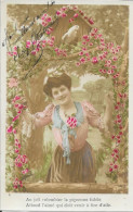 SERIE DE 5  CARTES  FANTAISIE ANNEE 1908 -  COUPLE  AU COLOMBIER  -  A  LEGENDE    :    -  CIRCULEE  TBE - Collections & Lots