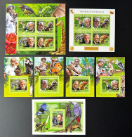 Burundi 2014 / 2015 Mi. 3526 - 3529 Bl. 523 - 526 ND IMPERF Albert Schweitzer Nobel Paix Fauna Fauna Birds Vögel Oiseau - Unused Stamps