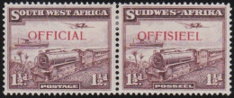 South-West Africa    .    SG    .    O 17  Paire      .    *    .    Mint-hinged - África Del Sudoeste (1923-1990)