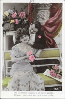 SERIE  2  CARTES  FANTAISIE ANNEE 1907 -  COUPLE   A LEGENDE    :    -  CIRCULEE - Collections & Lots
