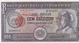 Saint Thomas & Prince, Banco Nacional Ultramarino 100 Escudos 1976 P-46 UNC - Sao Tomé Et Principe