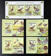 Burundi 2015 / 2016 Mi. A-D 3577 + Bl. ND IMPERF Oiseaux Migrateurs Birds Vogel - Unused Stamps