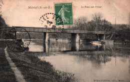 Mériel (Seine-et-Oise, 95) Le Pont Sur L'Oise - Edition Guillevée, Tabac - Carte De 1908 - Meriel