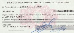 SAINT THOMAS AND PRINCE BEARER CHECK 1976 P-50 UNC - San Tomé Y Príncipe