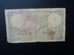 MAROC : 20 FRANCS   6-3-1941    MetK 513a, / P 18b     AB - Morocco