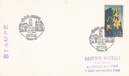 PARMA'76 POSTAL HISTORY EXHIBITION SPECIAL POSTMARKS, LILIES FLOWERS STAMP ON CARDBOARD, 1976, SAN MARINO - Storia Postale