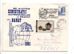 ROUMANIE AFFRANCHISSEMENT COMPOSE SUR LETTRE RECOMMANDEE POUR LA FRANCE 1992 - Covers & Documents