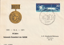 ZAllFdc120471a - ALLEMAGNE 1975 -  ENVELOPPE  FDC  Avec Empreinte  'PREMIER JOUR' Du 12 04 1971 --  10 Ans De Vol Habité - 1971-1980