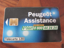 Télécarte Peugeot Assistance - Voitures