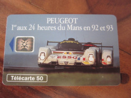 Télécarte Peugeot 24 Heures Du Mans - Voitures