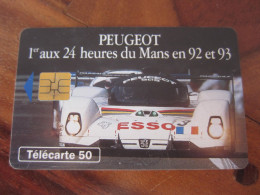 Télécarte Peugeot 24 Heures Du Mans - Voitures