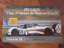 Télécarte Peugeot 24 Heures Du Mans - Cars
