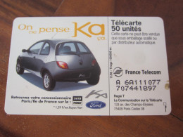 Télécarte Publicité Ford KA - Cars