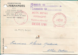 Portugal 1963 Advertising Postmark ESTABELECIMENTOS J. B. FERNANDES , Hardware And Iron Warehouse , Commercial  Postcard - Poststempel (Marcophilie)