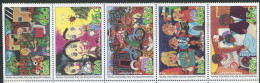 Afrique Du Sud ** N° 852 à 856 Se Tenant - Art Enfantin "Notre Famille" Peintures D'enfants - Unused Stamps