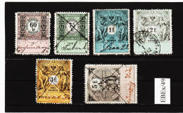 EBEx/49 LOT STEMPELMARKEN STEUERMARKEN ÖSTERREICH 1888  60-75 Kreuzer 1-2-3-5-  Entwertet - Revenue Stamps