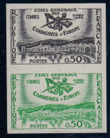 FRANCE - N°1244 - CANNES  - Etats Généraux Des Communes D 'Europe - Essai De Couleur En Paire. Luxe. - Farbtests 1945-…