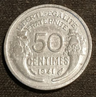 FRANCE - 50 CENTIMES 1941 - Morlon - Aluminium, Légère (0.7g) - Gad 426 - KM 894a.1 - 50 Centimes