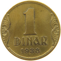 YUGOSLAVIA 1 DINAR 1938 #a047 0411 - Yougoslavie