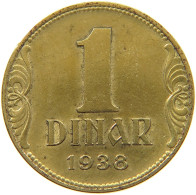 YUGOSLAVIA 1 DINAR 1938 #a047 0413 - Yougoslavie