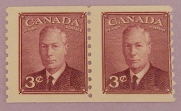 CANADA PAIRE DE 2 X YT 238aA NEUFS**MNH" GEORGE VI" ANNÉES 1949/1951 DENTELE 9,5 - Neufs