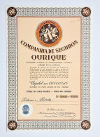 PORTUGAL - LISBOA - Companhia De Seguros Ourique- Titulo De Cinco Acções - Nº35066 A 35070 - 5000$00 - Banque & Assurance