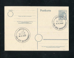 "ALL. BESETZUNG" 1947, SSt. "AACHEN, Tag Der Briefmarke" Auf Postkarte (0436) - Ganzsachen