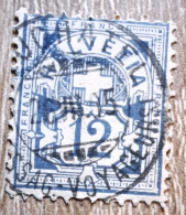 Timbre De Suisse 1882  Cross And Shield 2c, 5 C Rouge Et 12 C Oblitérés, + 5 C Vert Non Oblitéré - Altri & Non Classificati