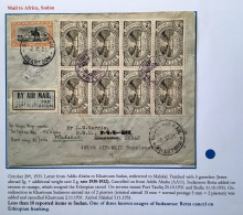 Ethiopia: Addis-Abbeba 1931 Rare Mixed Franking With Sudan Air Mail Stamp Cover>Khartoum With Retta Cancel ! (Air Post - Etiopia