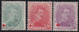 Belgie  .   OBP    .    129/131    .    O     .   Gestempeld     .   /   .    Oblitéré - 1914-1915 Croce Rossa