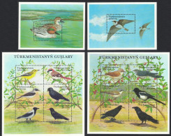 Turkmenistan 2002. Birds. Fauna. 2 Mini Sheets & 2 Souvenir Sheets. MNH - Turkmenistán