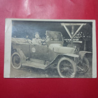 CARTE PHOTO AUTOMOBILE SOLDAT AVEC KEPI AS - PKW