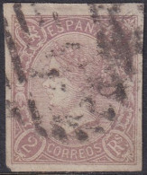 Spain 1865 Sc 72 España Ed 73 Used Parrilla Con Cifra Cancel - Usados