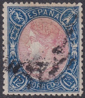 Spain 1865 Sc 76 España Ed 76 Used Parrilla Con Cifra Cancel - Usados