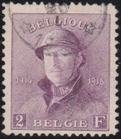 Belgie  .   OBP    .    176  (2 Scans)  .    O      .   Gestempeld   .   /   .    Oblitéré - 1919-1920 Albert Met Helm