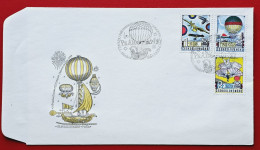 CESKOSLOVENSKO CZECHOSLOVAKIA 1977 PRAHA BALLOON AIRCRAFT FDC PRAGA 1978 - Lettres & Documents