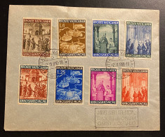 Vatikan 1949 HEILIGES JAHR Mi. 163 - 170 Kompletter Satz Auf Brief Gestempelt/o - Storia Postale