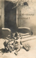 Postcard Photograph Of Child Posing With Wings Angel Hungary - Cartes Humoristiques