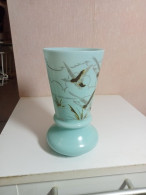 Vase Ancien Opaline Hauteur 18 Cm Diamètre 9 Cm - Jarrones