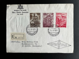 SAN MARINO 1965 REGISTERED LETTER TO KASSEL GERMANY 15-05-1965 CYCLING - Covers & Documents