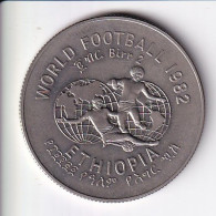 MONEDA DE ETIOPIA DE 2 BIRR DEL AÑO 1982 (COIN) MUNDIAL DE ESPAÑA (FUTBOL-FOOTBALL) - Ethiopia