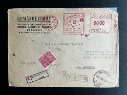 ROMANIA ROMANA 1948 REGISTERED LETTER BUCHAREST BUCURESTI TO NEW YORK 23-05-1948 ROEMENIE RUMANIEN - Briefe U. Dokumente