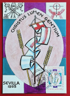 VATICANO VATIKAN VATICAN 1993 CONGRESSO EUCARISTICO SEVILLA MAXIMUM CARD - Briefe U. Dokumente