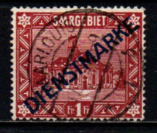 SARRE - 1922 - LA CATTEDRALE DI SAN LUDOVICO CON SOVRASTAMPA DIENSTMARKE - 1 F. - USATO - Dienstmarken