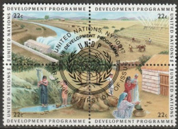 UNO New York 1986 MiNr.491 - 494 4er Block O Gestempelt Entwicklungsprogramm Der UNO ( 5516)Versand 1,00€-1,20€ - Used Stamps