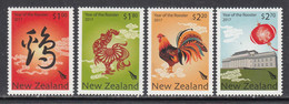 2017 New Zealand Year Of The Rooster Complete Set Of 4 MNH @ BELOW FACE VALUE - Nuevos
