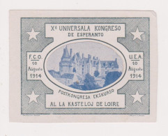 Vignette Esperanto - 1914 - Al La Kasteloj De Loire - Esperánto