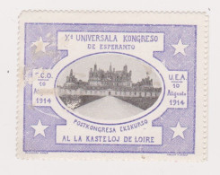 Vignette Esperanto - 1914 - Al La Kasteloj De Loire - Esperanto