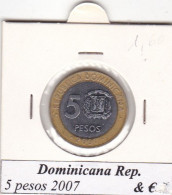 REPUBBLICA DOMENICANA   5 PESOS  ANNO 2007 COME DA FOTO - Dominicana